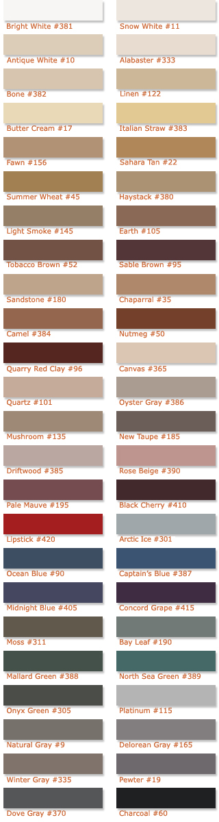 Custom Grout Color Chart